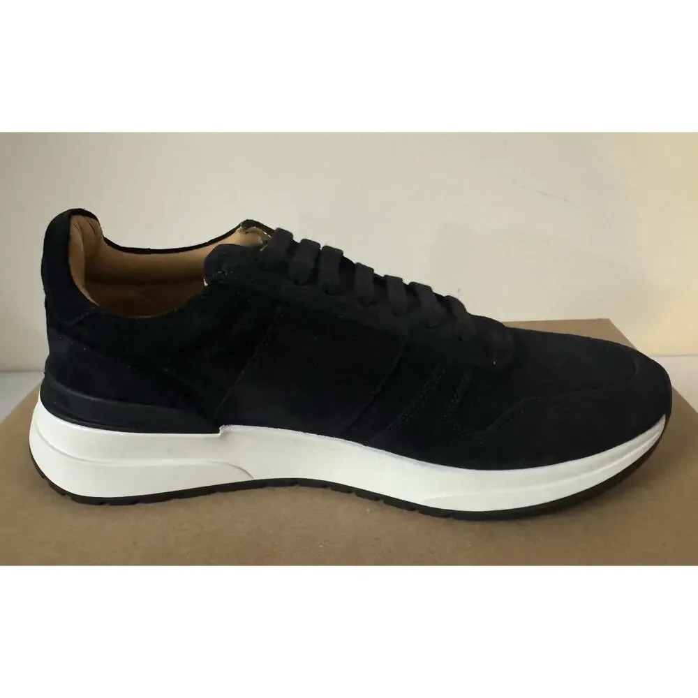 NIB Ralph Lauren Purple Label ‘Ethan’ Black Suede Logo Sneakers Size 8 $895.00